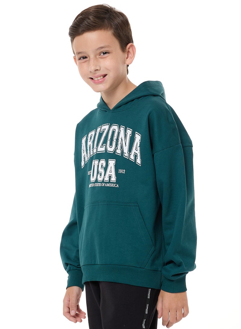 Boys' Hoodie  (8-14yrs) Dk Green