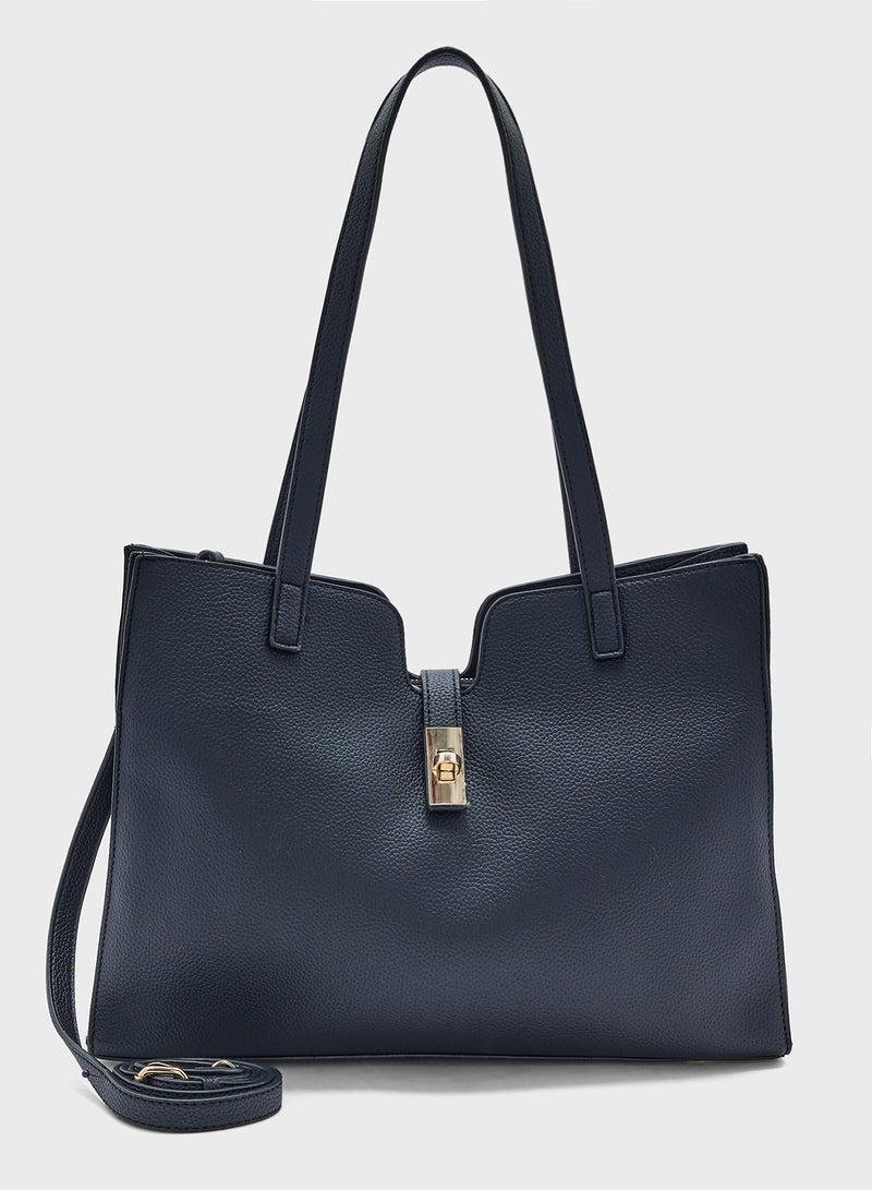 Lock Detail Shopper Bag