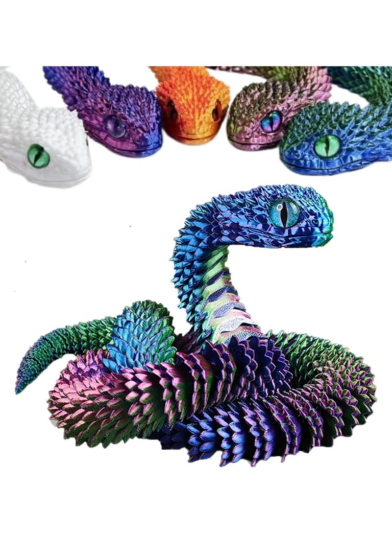 3D Printed Animals-Snake Viper - 3D Printed Snake, Stress Relief Toy, Perfect for Home and Office Decor, Ideal for Collectors and Fidget Enthusiasts