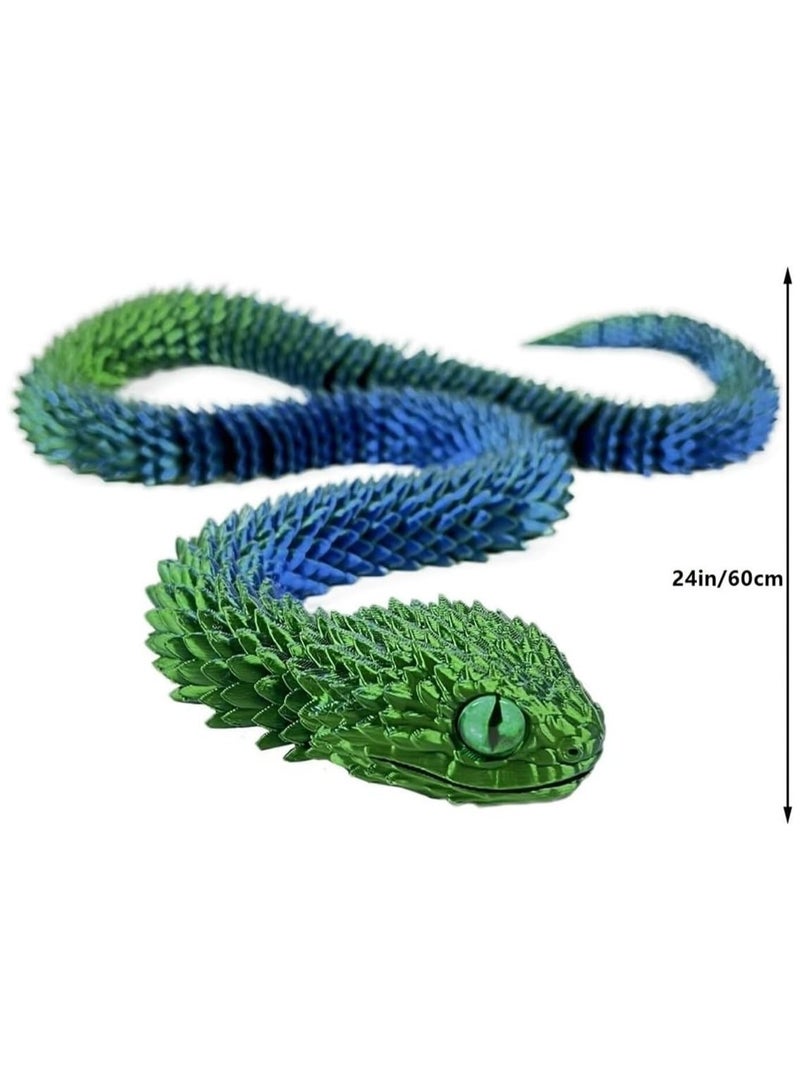 3D Printed Animals-Snake Viper - 3D Printed Snake, Stress Relief Toy, Perfect for Home and Office Decor, Ideal for Collectors and Fidget Enthusiasts