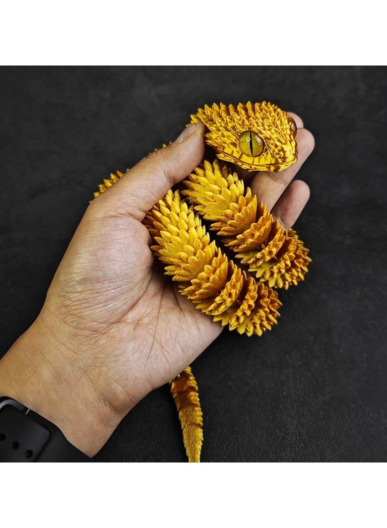 3D Printed Animals-Snake Viper - 3D Printed Snake, Stress Relief Toy, Perfect for Home and Office Decor, Ideal for Collectors and Fidget Enthusiasts