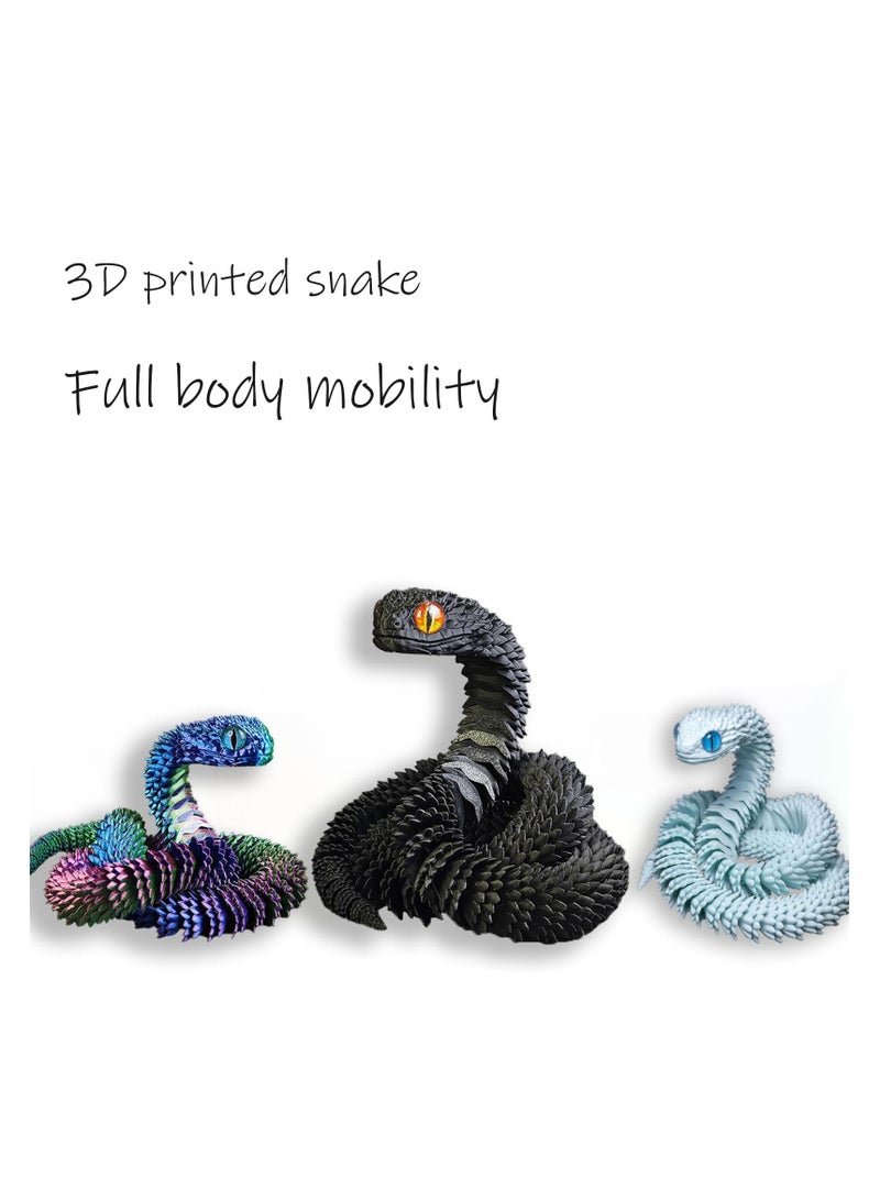 3D Printed Animals-Snake Viper - 3D Printed Snake, Stress Relief Toy, Perfect for Home and Office Decor, Ideal for Collectors and Fidget Enthusiasts