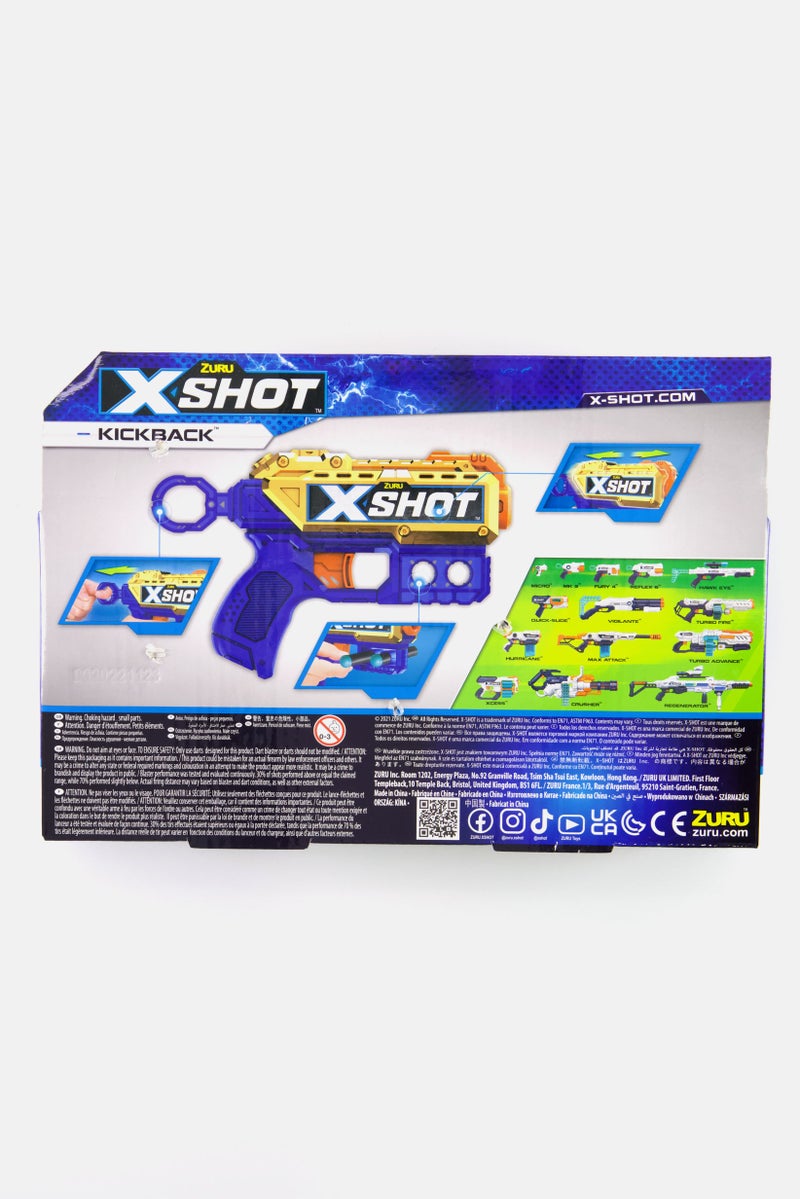 X-Shot Kickback Blaster Royale Edition Nerf Blaster, Blue Combo