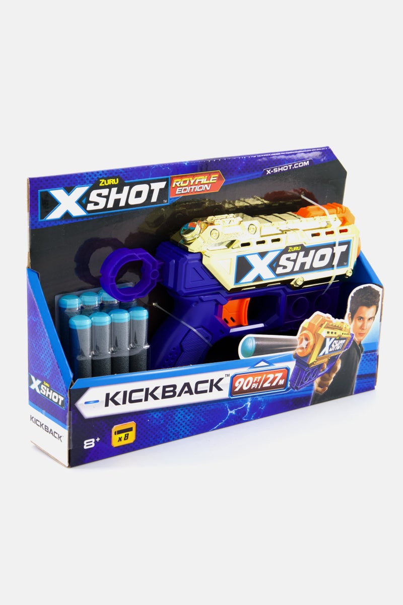 X-Shot Kickback Blaster Royale Edition Nerf Blaster, Blue Combo