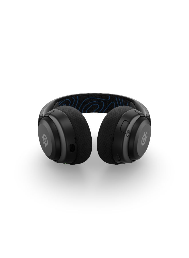 Arctis Nova 5P Wireless Headphones, 40mm Neodymium Drivers, ClearCast Gen 2.x, Retractable Boom, 360° Spatial Audio, Quick-Switch Wireless, Black / Blue | 61673