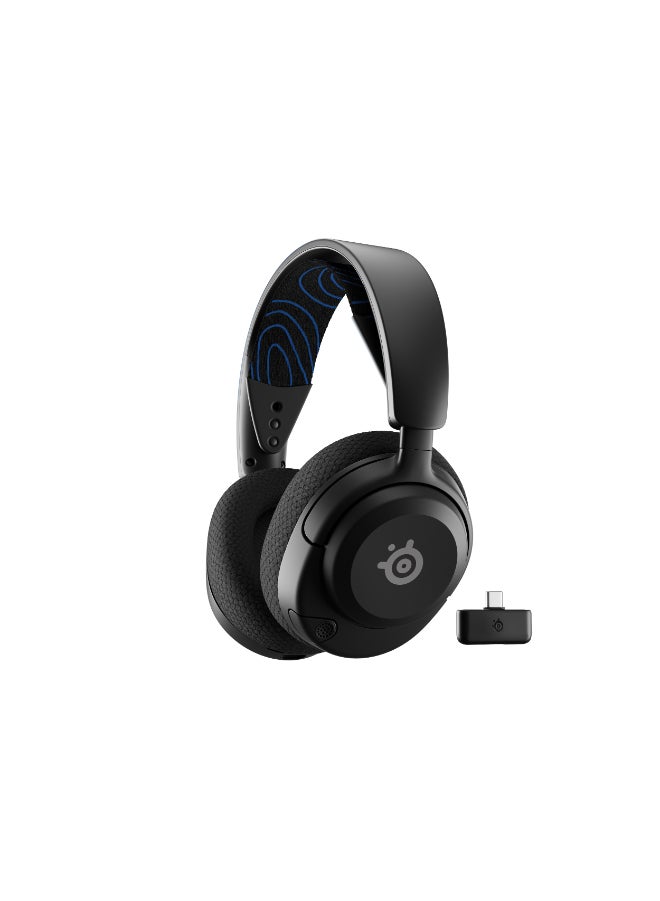 Arctis Nova 5P Wireless Headphones, 40mm Neodymium Drivers, ClearCast Gen 2.x, Retractable Boom, 360° Spatial Audio, Quick-Switch Wireless, Black / Blue | 61673