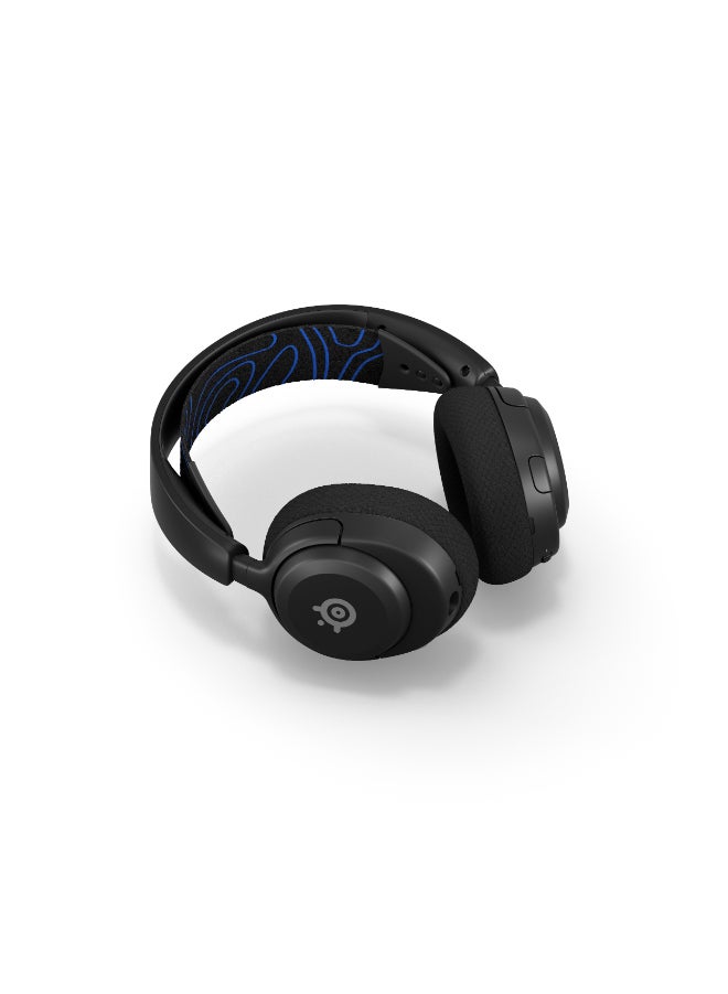 Arctis Nova 5P Wireless Headphones, 40mm Neodymium Drivers, ClearCast Gen 2.x, Retractable Boom, 360° Spatial Audio, Quick-Switch Wireless, Black / Blue | 61673