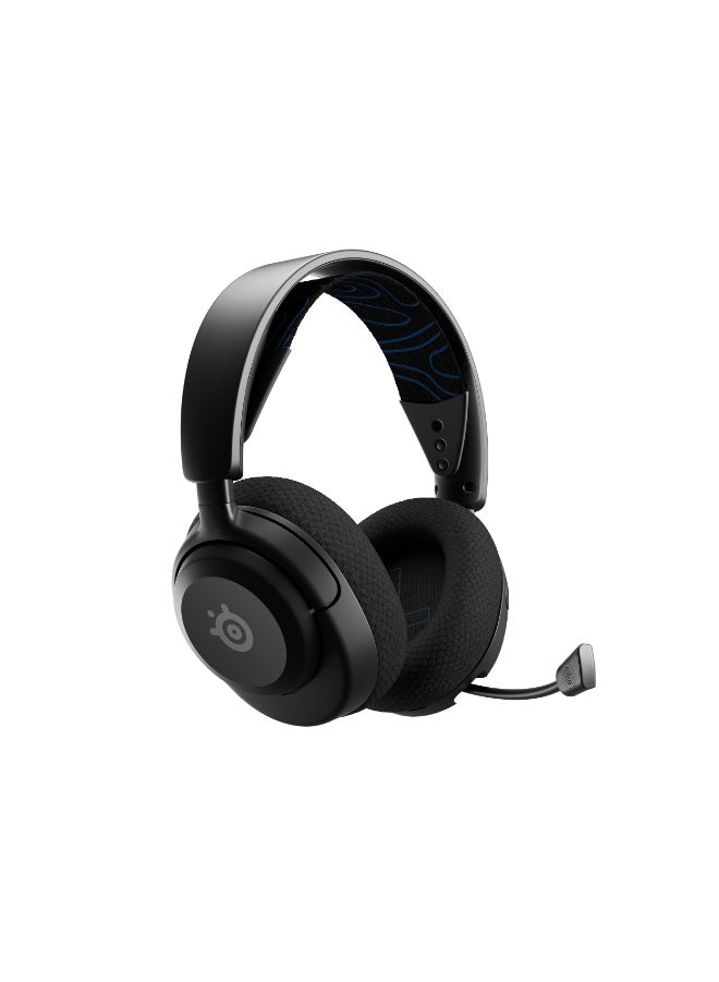 Arctis Nova 5P Wireless Headphones, 40mm Neodymium Drivers, ClearCast Gen 2.x, Retractable Boom, 360° Spatial Audio, Quick-Switch Wireless, Black / Blue | 61673