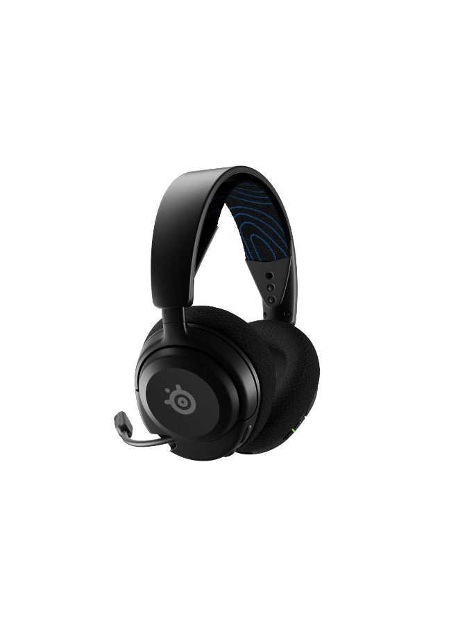 Arctis Nova 5P Wireless Headphones, 40mm Neodymium Drivers, ClearCast Gen 2.x, Retractable Boom, 360° Spatial Audio, Quick-Switch Wireless, Black / Blue | 61673
