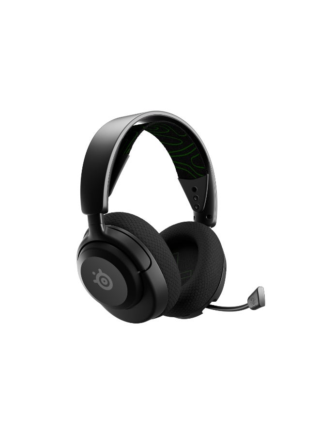 Arctis Nova 5X Wireless Headphones, 40mm Neodymium Drivers, ClearCast Gen 2.x, Retractable Boom, 360° Spatial Audio, Quick-Switch Wireless, Black / Green | 61676