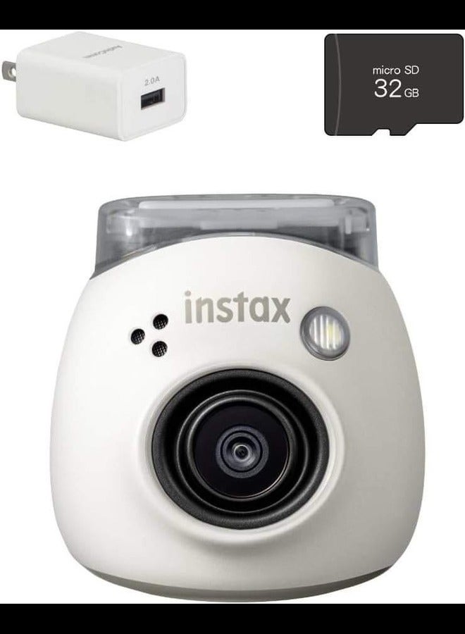 Instax PAL Digital Camera (White, Including SD Card & Adapter Set) with Enhanced Connectivity Features for Seamless Sharing and Printing Experiences