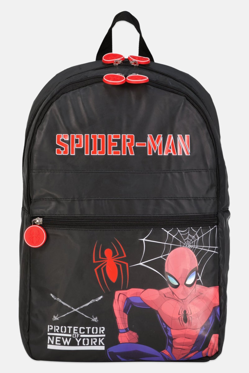 Kids Boy Spider-Man Graphic Print Backpack 40 H X 28 L X 11 W cm, Black Combo