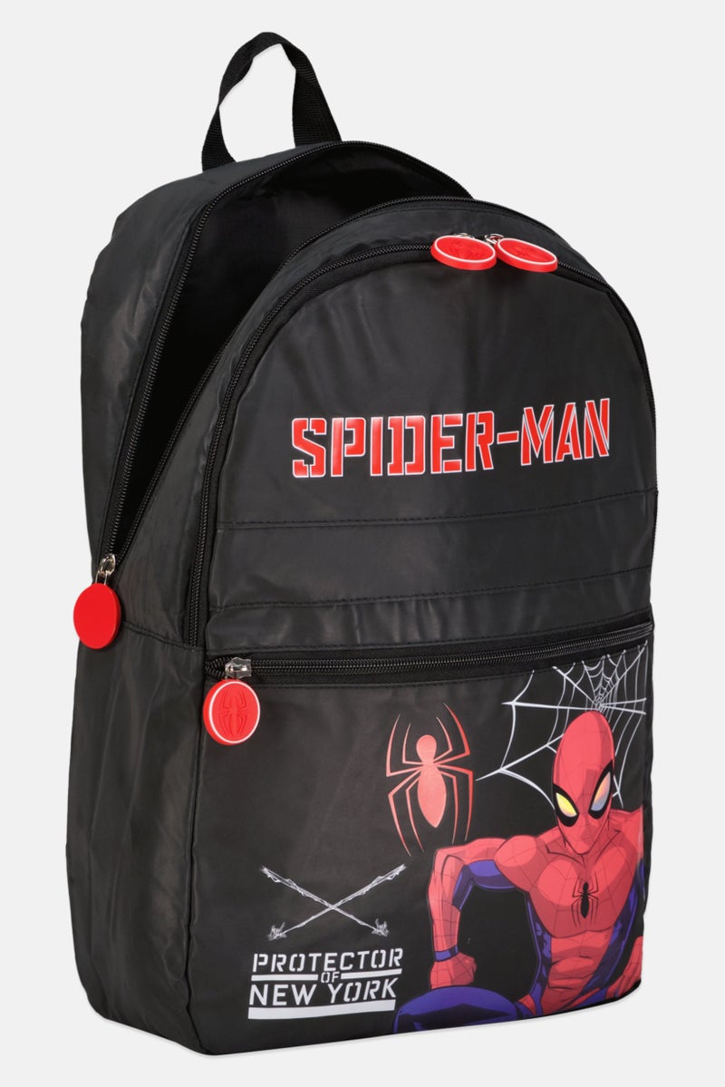 Kids Boy Spider-Man Graphic Print Backpack 40 H X 28 L X 11 W cm, Black Combo