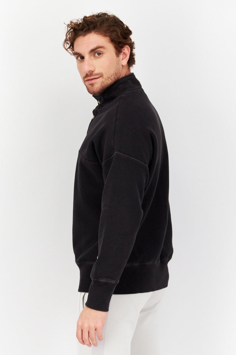 Men Sportswear Fit Long Sleeve Outdoor Sweatshirt, Washed Black