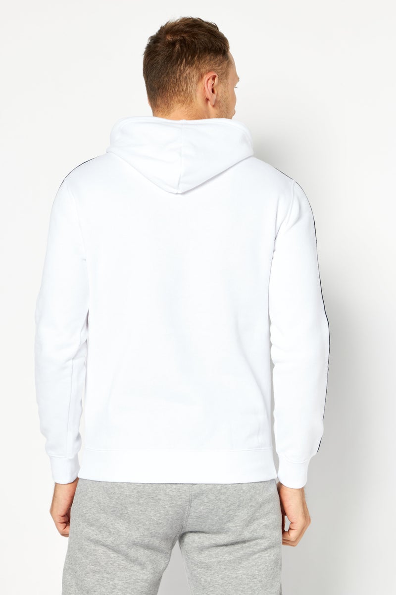 Men Sportswear Fit Long Sleeves Outdoor Sweatshirt, White Combo