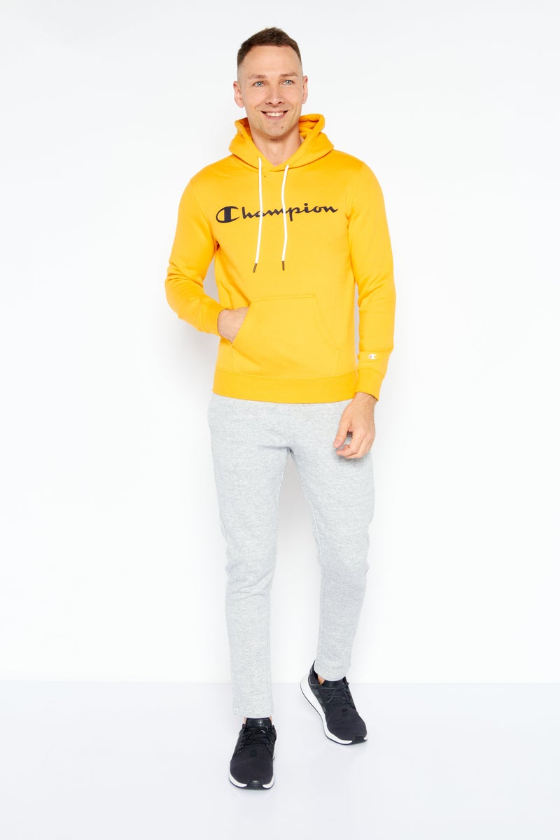 Men Sportswear Fit Long Sleeves Outdoor Hoodie, Yellow