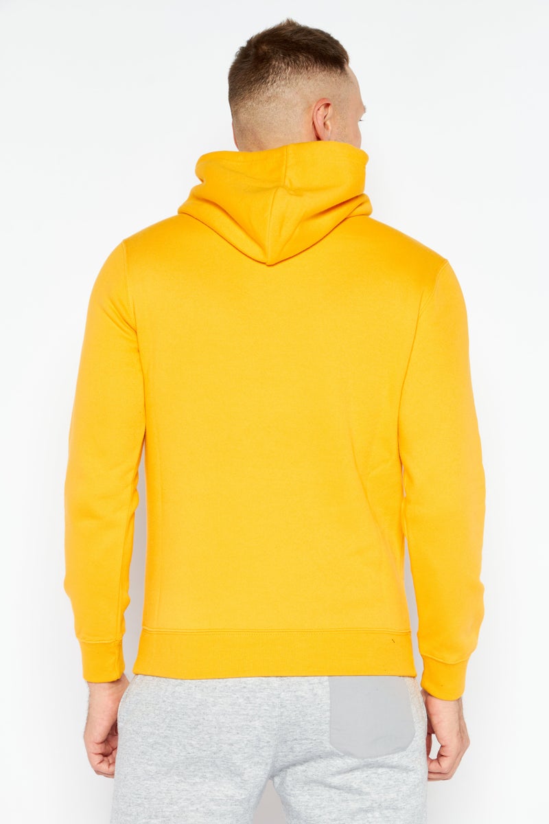 Men Sportswear Fit Long Sleeves Outdoor Hoodie, Yellow