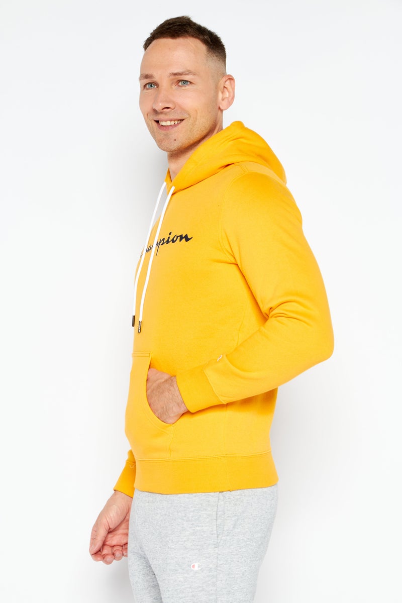 Men Sportswear Fit Long Sleeves Outdoor Hoodie, Yellow