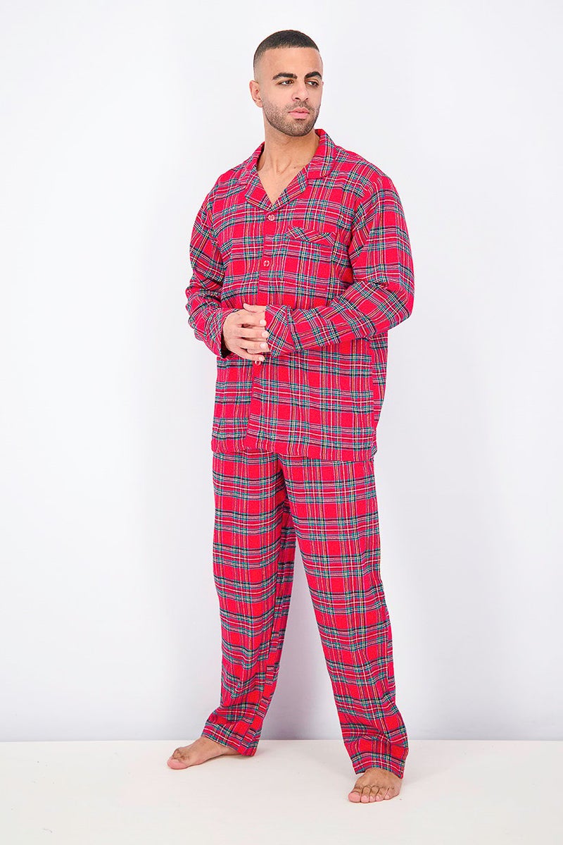 Men 2 Piece Plaid Pajama Set, Brinkley Red