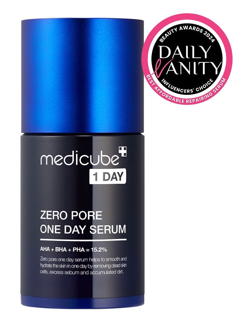 Zero Pore One-day Serum 1.01 fl.oz - Overnight Resurfacing Serum with Pore Tightening Complex - 15.2% AHA+BHA+PHA & 2% Niacinamide - 10.8% reduction in pore appearance after one day of use