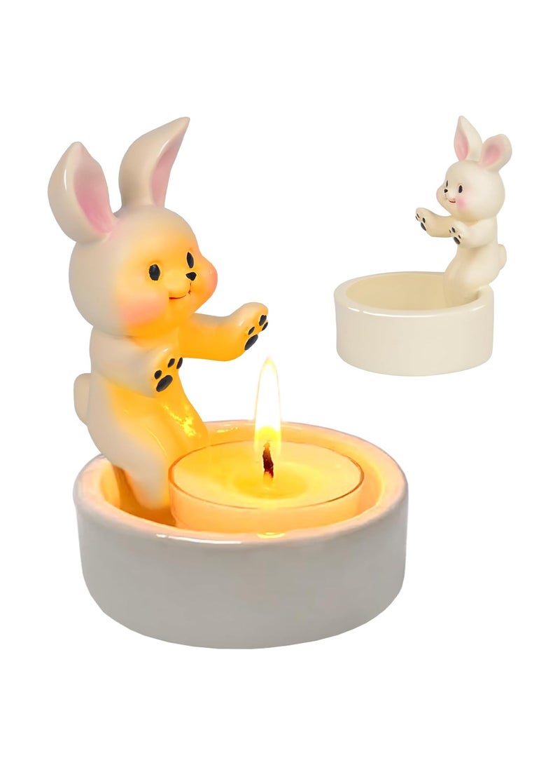 Rabbit Candle Holder Rabbit Tea Light Candle Holders Rabbit Warming Paws Candle Holder Candles Holders Home Party Weddings Gift Cute Candles Holder Home Accessories for Rabbit Lovers