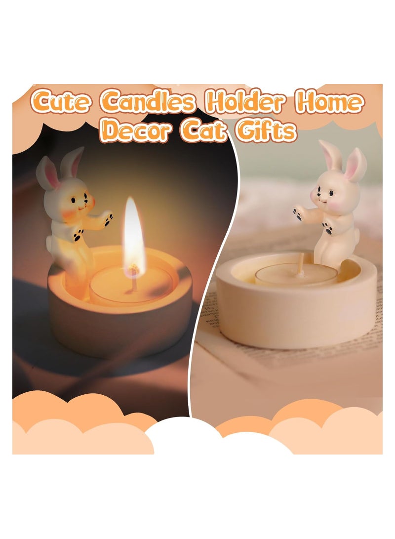 Rabbit Candle Holder Rabbit Tea Light Candle Holders Rabbit Warming Paws Candle Holder Candles Holders Home Party Weddings Gift Cute Candles Holder Home Accessories for Rabbit Lovers