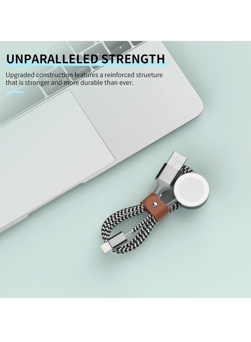 Watch Charger Magnetic Charging Cord, 2 in 1 Portable Wireless Charger Cable Compatible with Watch Series 7 SE 6 5 4 3 2 Work for iPhone 13/12 Pro Max / 11 / XR/XS/X / 8 Plus