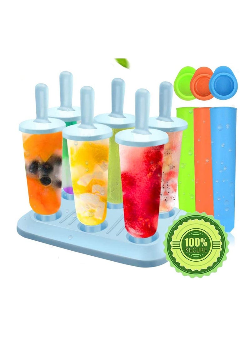 Molds Set Ice Lolly Makers Moulds Cream Reusable Silicone DIY Popsicle for Kids Toddlers and Adults with Non-Spill Lid