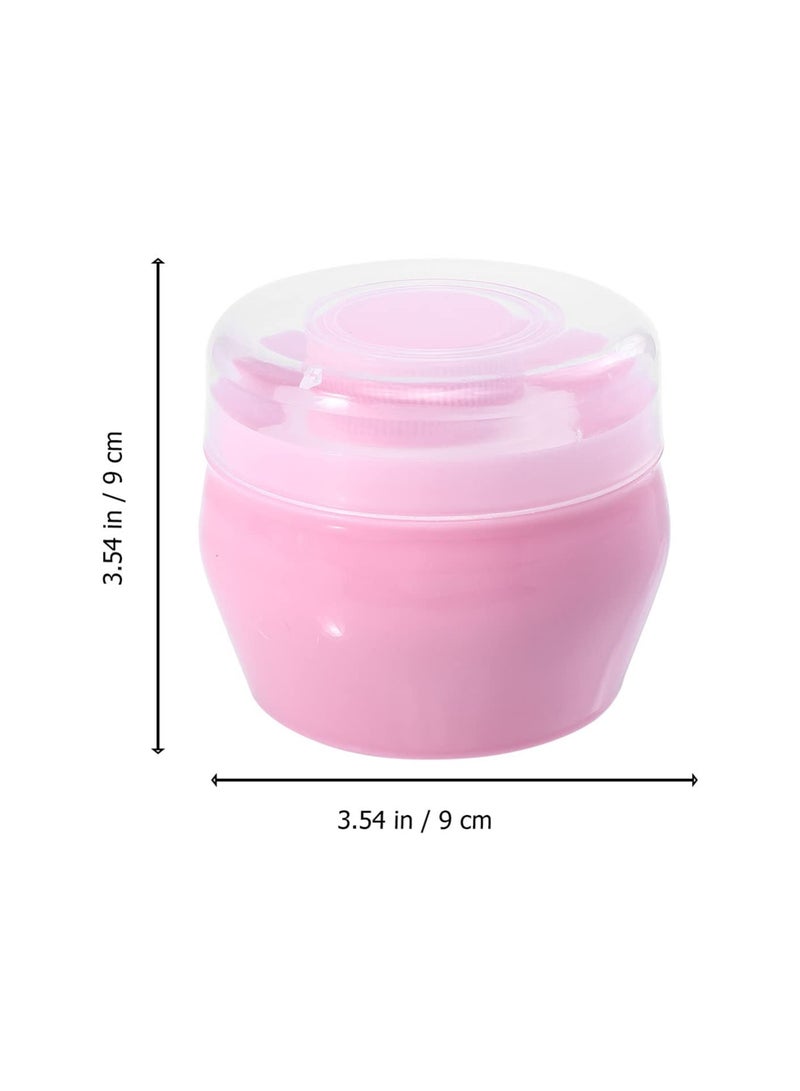 2 Sets Baby Powder Puff Box Fluffy Body After- Bath Powder Case Baby Care Face Body Villus Powder Puff Container Makeup Cosmetic Talcum Powder Holder with Hand Holder-Pink