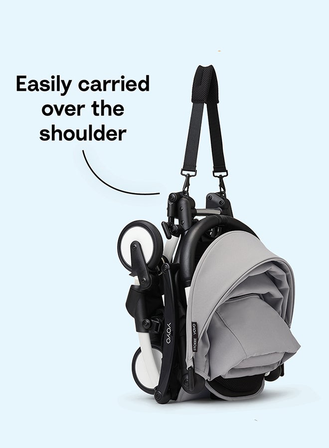 YOYO3 Stroller – Black Frame & 6 Months+ Color Pack - Olive, Lightweight, Compact, Foldable & Travel Friendly Stoller with Padded Seat & Canopy with Viewing Window, UPF 50 Months+ Sun Protection, Stroller for Babies