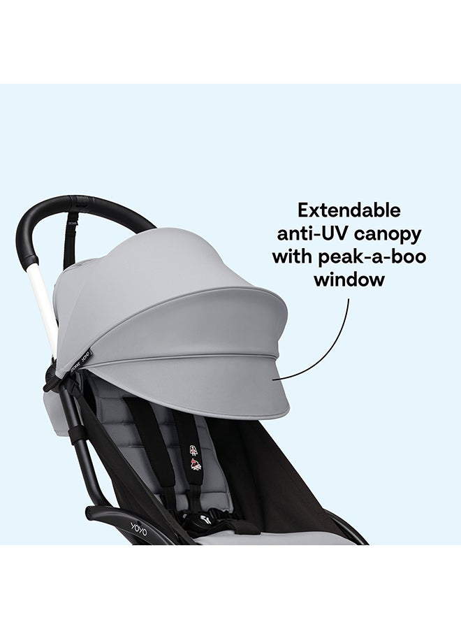 YOYO3 Stroller – Black Frame & 6 Months+ Color Pack - Olive, Lightweight, Compact, Foldable & Travel Friendly Stoller with Padded Seat & Canopy with Viewing Window, UPF 50 Months+ Sun Protection, Stroller for Babies