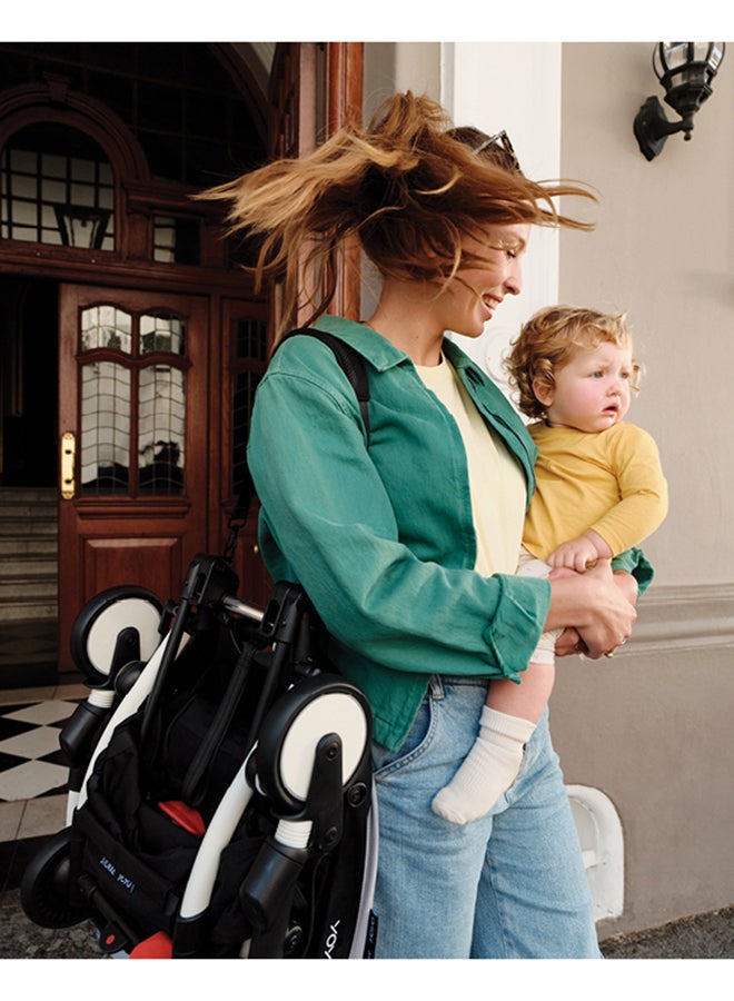 YOYO3 Stroller – Black Frame & 6 Months+ Color Pack - Olive, Lightweight, Compact, Foldable & Travel Friendly Stoller with Padded Seat & Canopy with Viewing Window, UPF 50 Months+ Sun Protection, Stroller for Babies