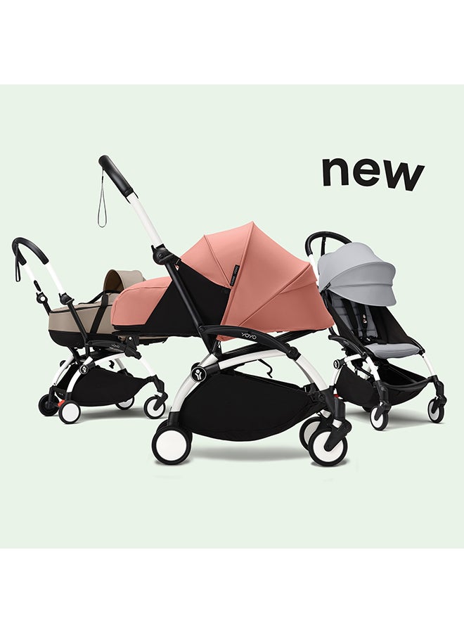 Stokke YOYO3 Stroller with Newborn Pack, Black Frame, Compact and Foldable, One-Hand Flat Recline, UPF 50+ Canopy and 4-Wheel Suspension, 5-Point Harness, 6.6 kg Lightweight, Black