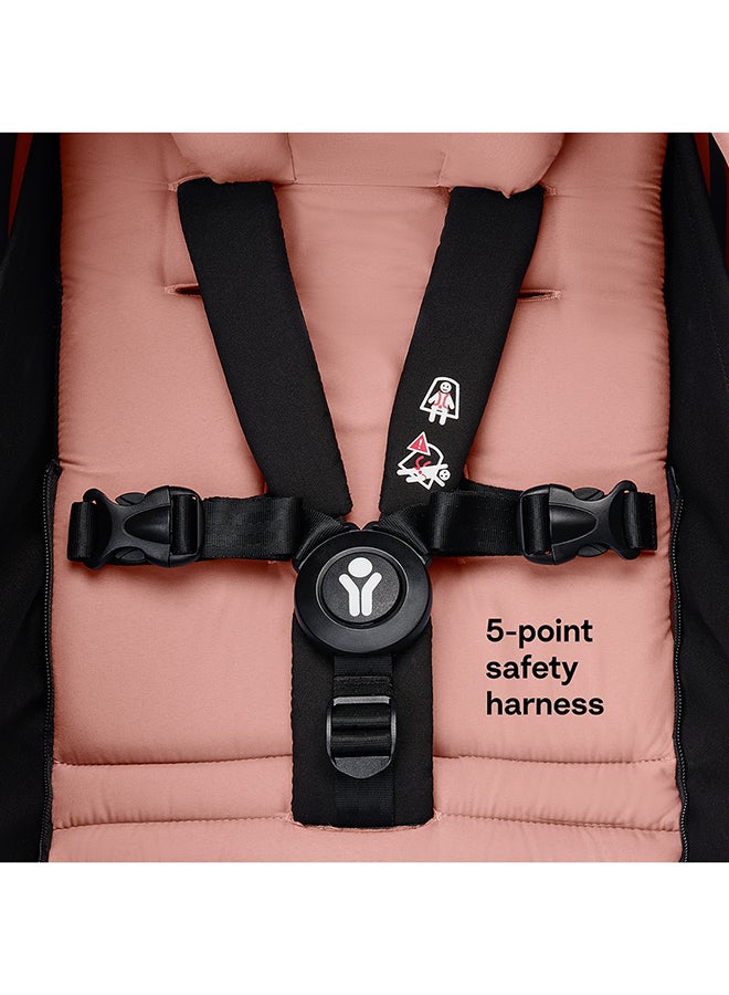 Stokke YOYO3 Stroller with Newborn Pack, Black Frame, Compact and Foldable, One-Hand Flat Recline, UPF 50+ Canopy and 4-Wheel Suspension, 5-Point Harness, 6.6 kg Lightweight, Black