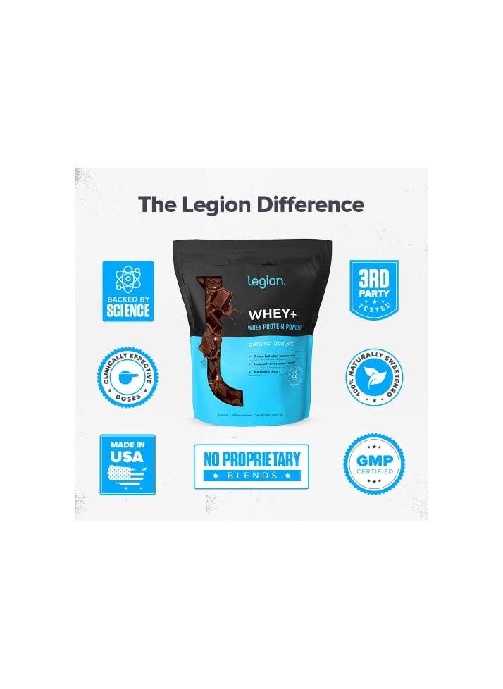 Whey Protein Powder Grass Fed Whey Isolate Naturally Sweetened And Flavored No Added Sugars 22 Grams Per Serving 2268 G/80 Oz/5.00 Lbs - 79 Servings - Dutch Chocolate