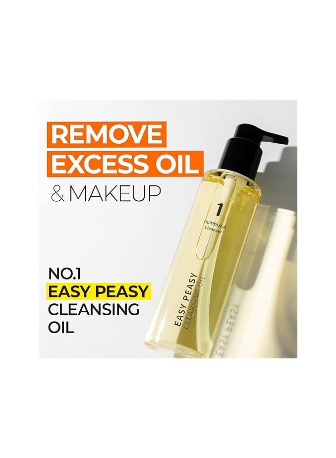 About this item numbuzin No.1 Easy Peasy Cleansing Oil : A cleansing oil that gently melts not only water-proof makeup but also blackheads and sebum. KEY INGREDIENT : Corn Oil, Macadamia Ternifolia Seed Oil Cleansing Waste in Pore 94.39% / Sebum decreased by 26.36%