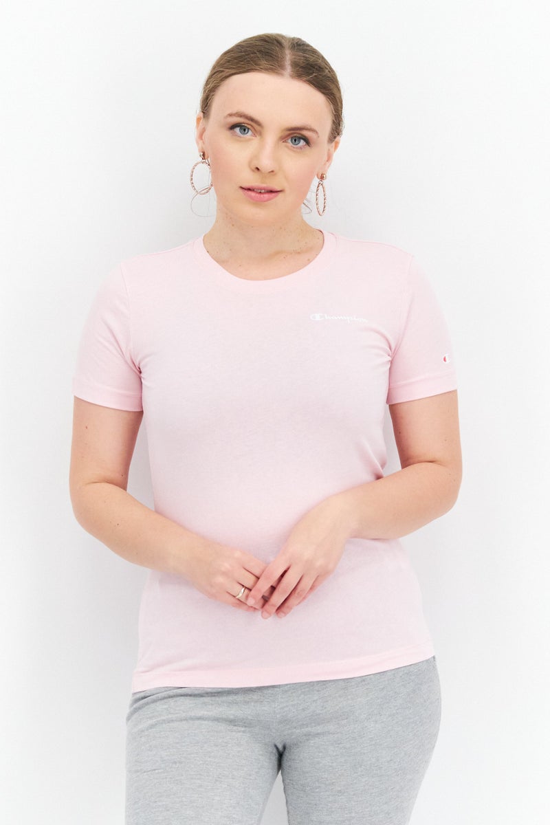 Women Regular Fit Brand Logo Training T-shirt, Pink