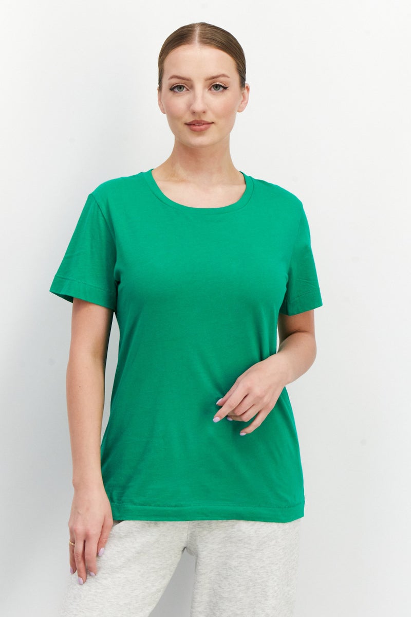 Women Sportswear Fit Short Sleeve Outdoor T-shirt, Green