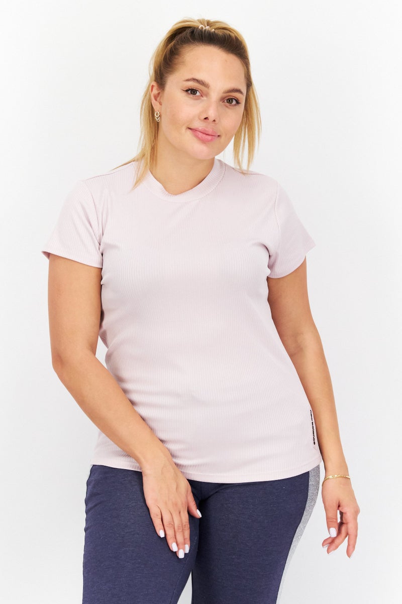 Women Sportswear Fit Short Sleeve Tops, Pink