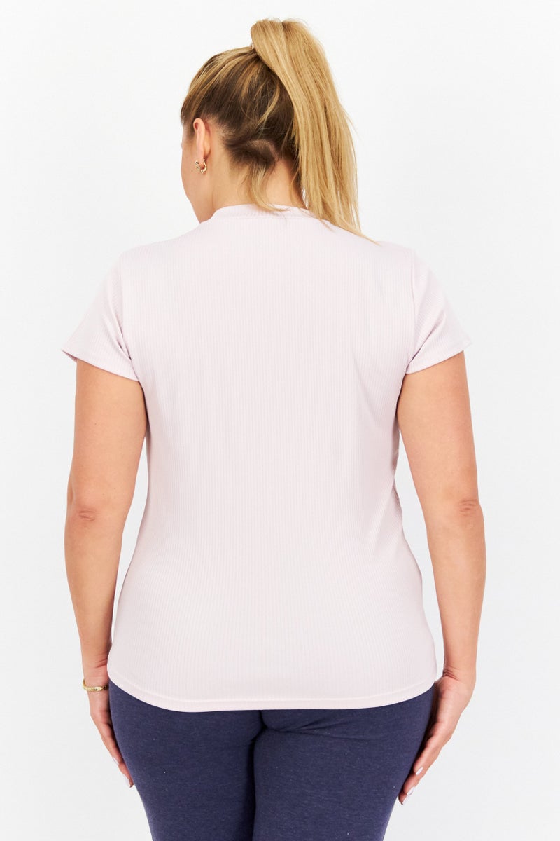 Women Sportswear Fit Short Sleeve Tops, Pink