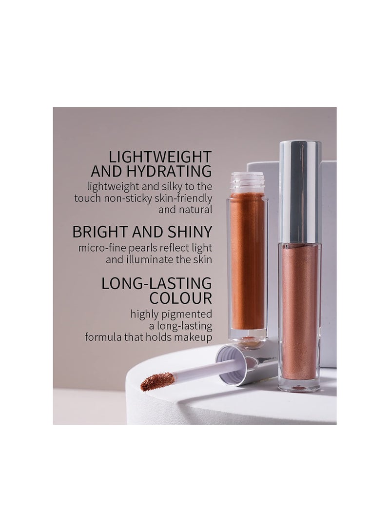 Liquid Glitter Eyeshadow, Shimmer Cream Eye Shadow Quick-Drying, Non-Sticky, Blendable Long Lasting Waterproof Brightener Shiny Highlighter Eye Shadow Make Up