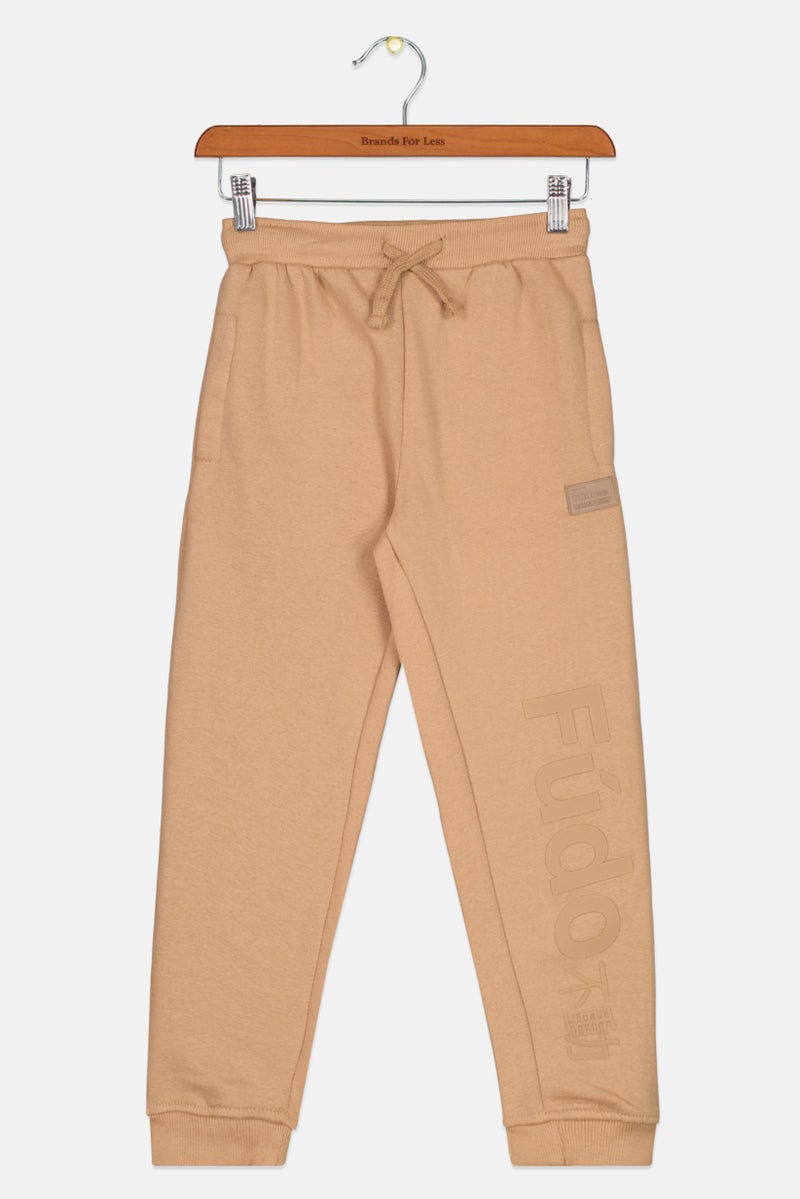 Kids Boy Brand Logo Sweatpants, Tan