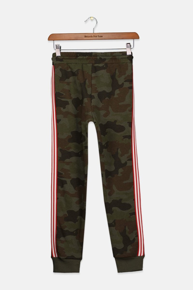 Kids Boy Fleece Camouflage Jogger Pants, Olive