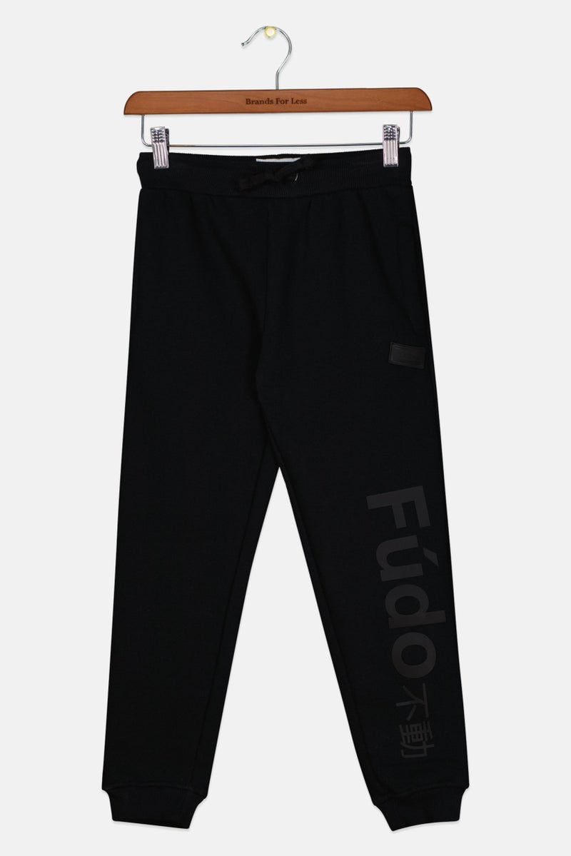 Kids Boy Brand Logo Jogger Pants, Black