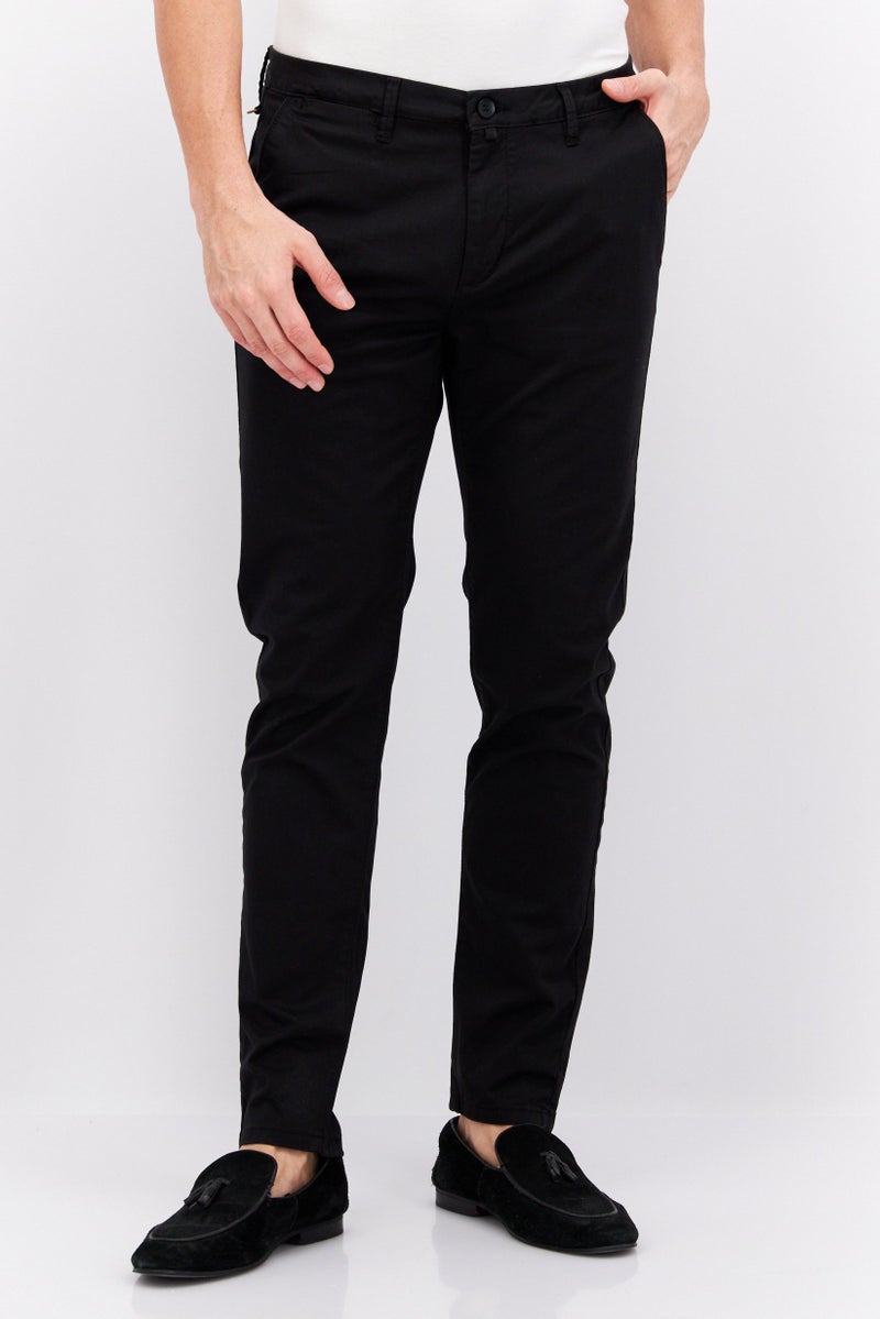 Men Regular Fit Solid Chino Pant, Black