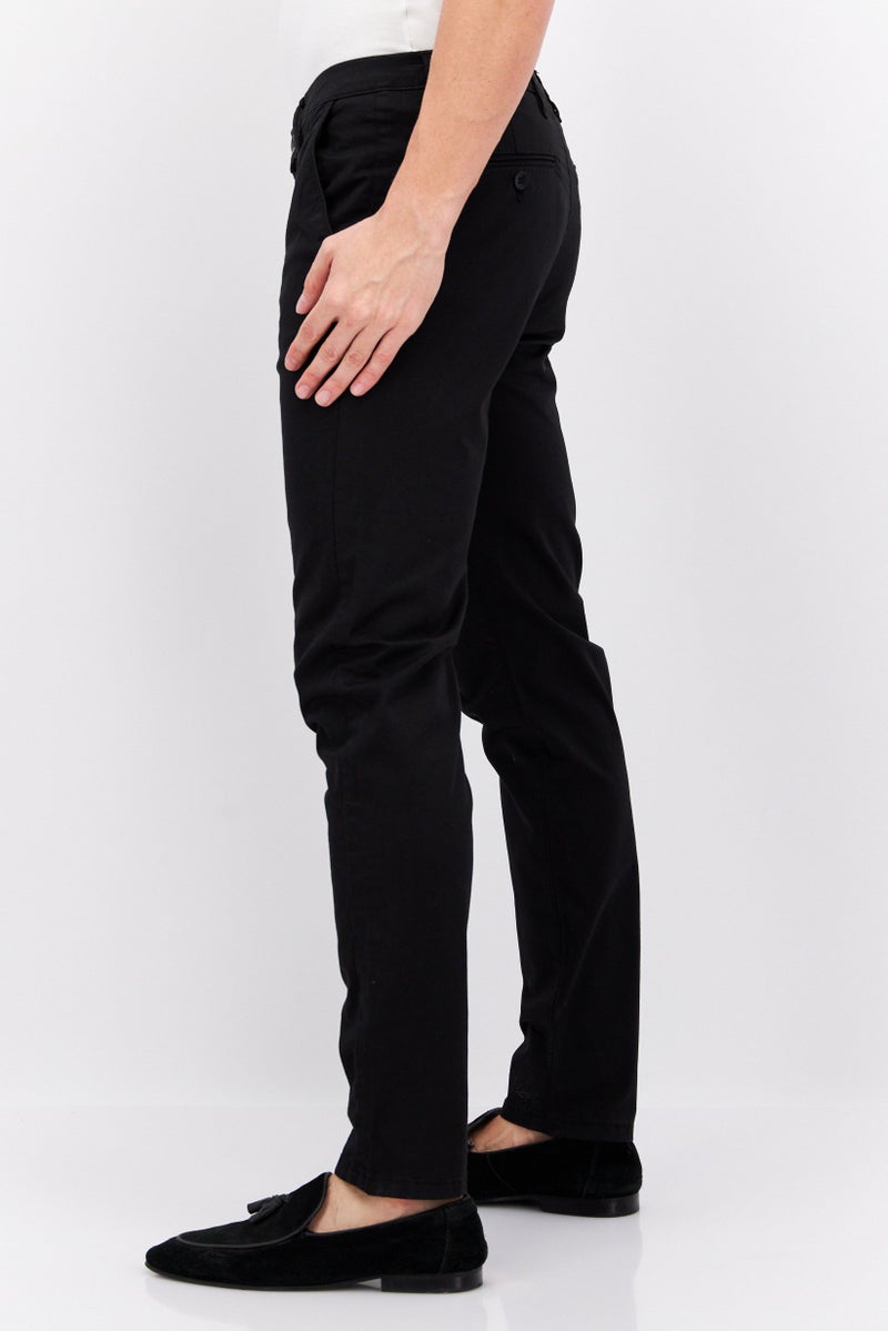 Men Regular Fit Solid Chino Pant, Black