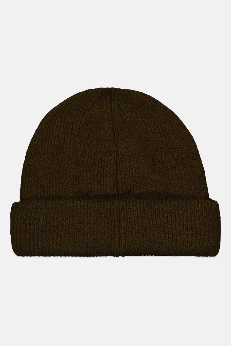 Men Brand Logo Beanie, Dark Olive