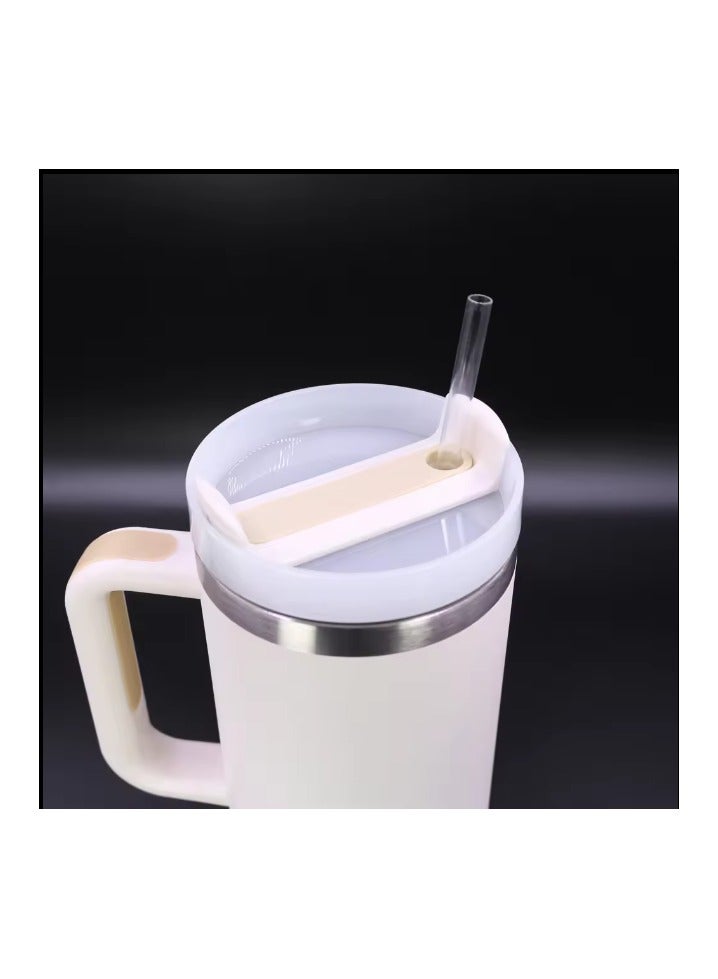 Guri Flask Insulated Stainless Steel Tumbler with Straw - Reusable Double Wall Vacuum Coffee Mug with Leak-Proof Lid - Hot & Cold Drink Travel Cup for Office, Home, Camping & Parties