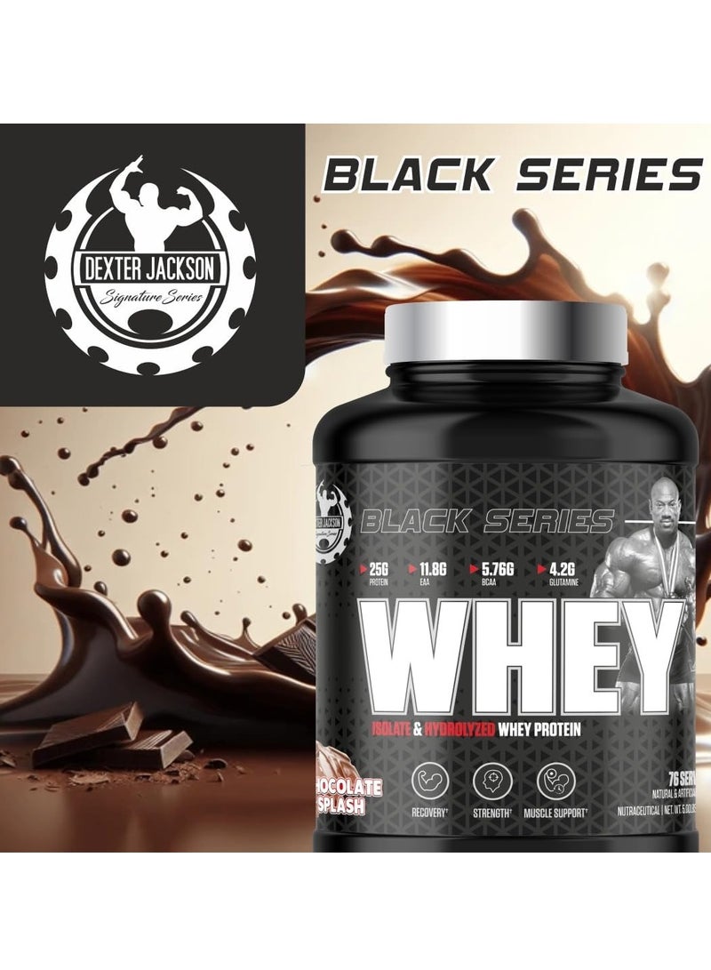 Black Series Isolate & Hydrolyzed Whey Protein 5 Lbs (76 Servings) - High Protein Supplement for Muscle Growth & Recovery (Chocolate Splash)