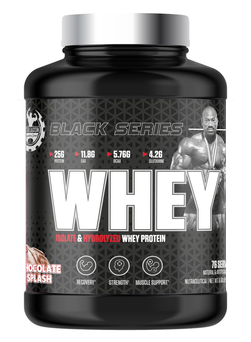 Black Series Isolate & Hydrolyzed Whey Protein 5 Lbs (76 Servings) - High Protein Supplement for Muscle Growth & Recovery (Chocolate Splash)